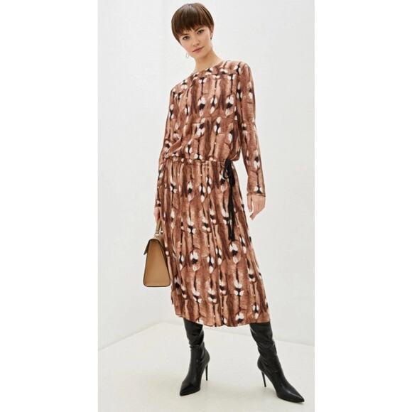 Malene Birger Maxi Dress ~ Eliah Silk Animal Print Shibori Look ~ Sz 38 - Picture 2 of 13